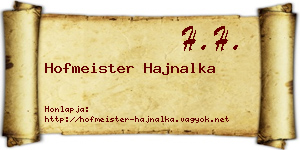 Hofmeister Hajnalka névjegykártya